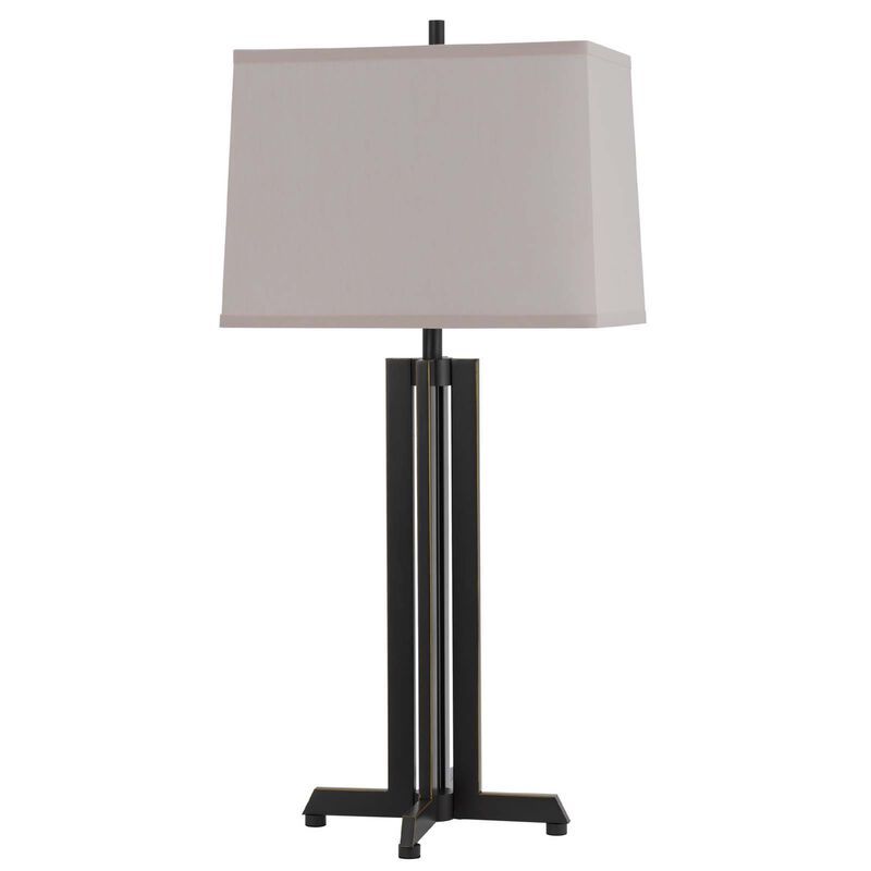 Liam Table Lamp, Gray Drum Shade, 30 Inch Oil Rubbed Black Footed Base image number 0