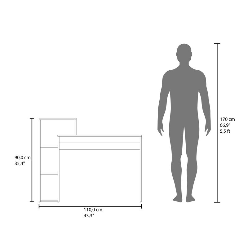 Venetie Desk, 3 Shelves, Light Pine