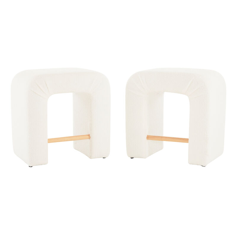 Merax Boucle Stool 2 Pieces Dining Chairs