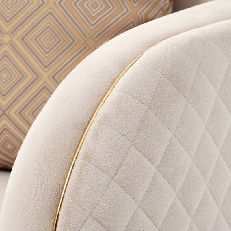 Michael Amini Ariana Accent Chair - Beige/Gold