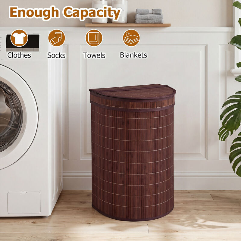 19 Gal Wicker Clothes Hamper with Zippered Lid and Fabric Liner image number 6