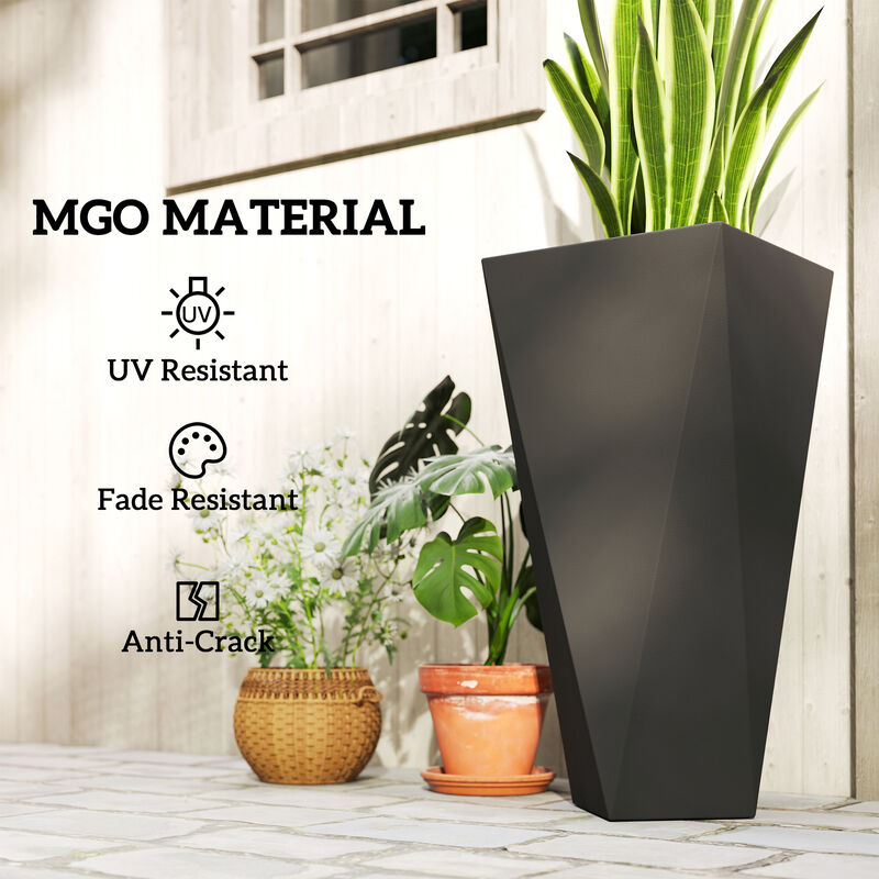 Hivvago Set of 3 MgO Tall Planters with Drainage for Indoor & Outdoor image number 6