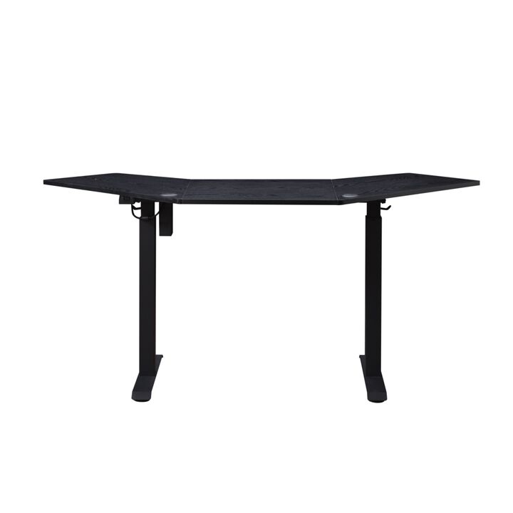 KOWO K314 Corner Electric Height Adjustable Standing Desk, Black