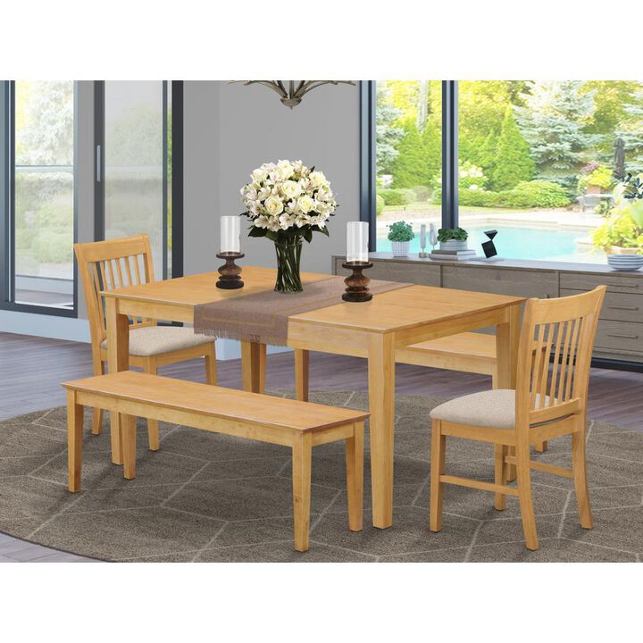 5 Pc Dining room set - Small Kitchen Table and 2 Dining Chairs with 2 benches