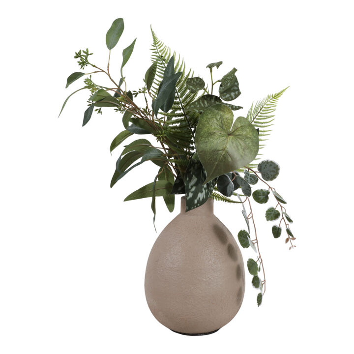 10x8" Rounded Terracotta Vase, Brown