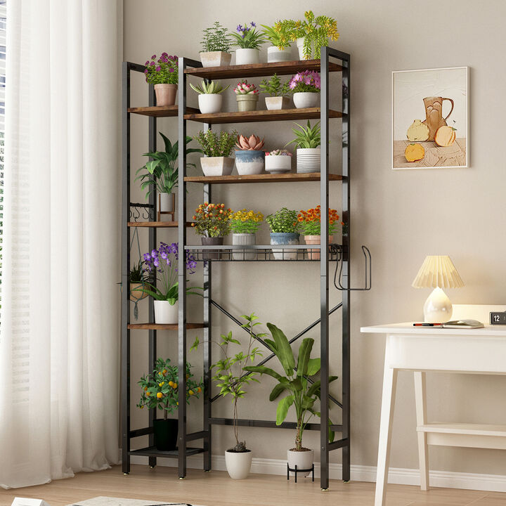 ELEMENT ACE 8-Tier Freestanding Storage Organizer with Adjustable Shelves and Side Racks for Efficient Space Utilization