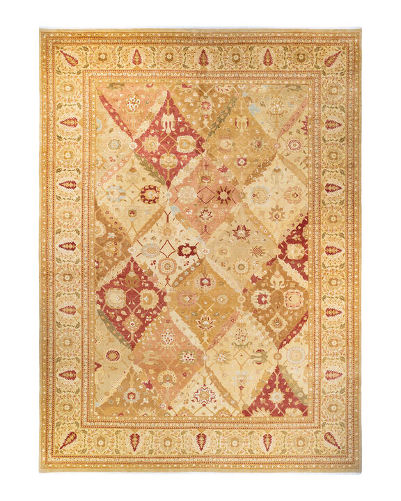 Eclectic, One-of-a-Kind Hand-Knotted Area Rug  - Ivory, 10' 2" x 14' 1"