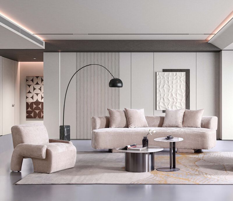 Verandah Beige XL Sofa and Accent Chair Set