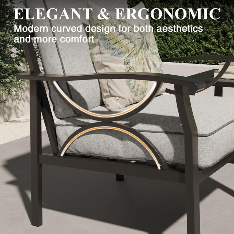 Tobuf 4-Piece Metal Patio Furniture Set image number 3