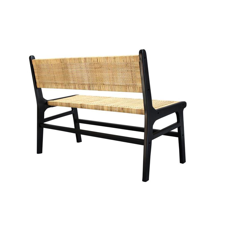 Carolina Chair & Table Leana Rattan Bench - Black