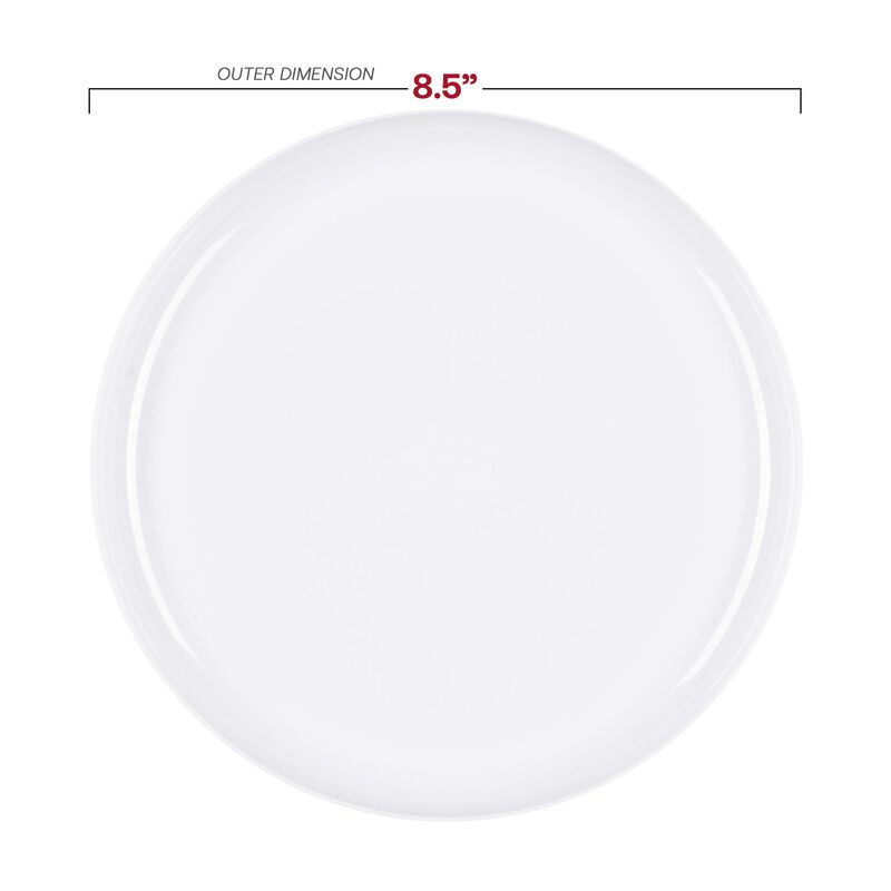 White Flat Round Plastic Dinnerware Value Set (40 Sets) image number 3