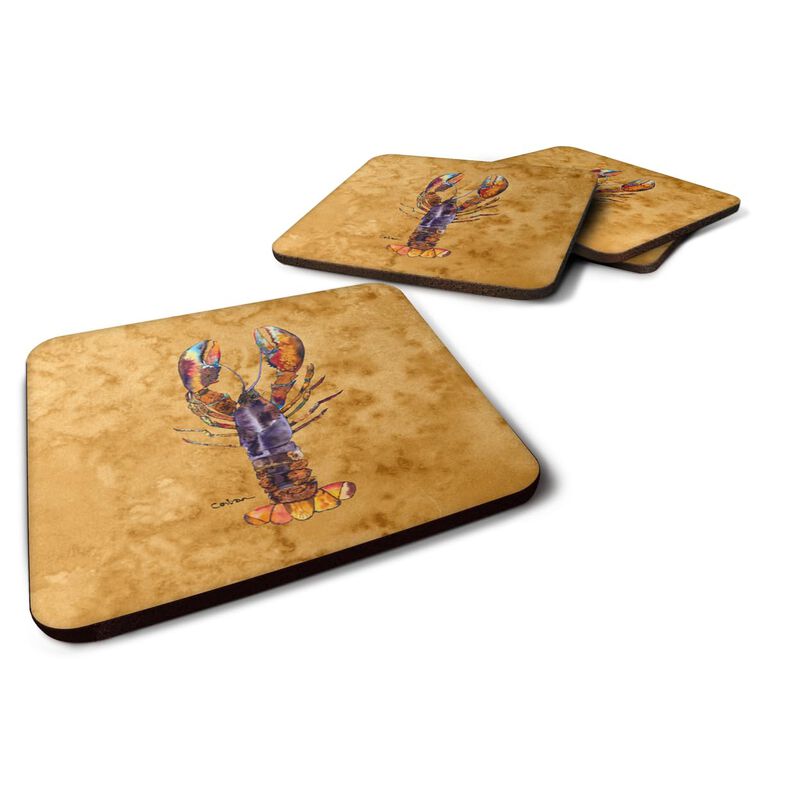 Caroline's Treasures 8716FC Lobster Foam Coasters (Set of 4), 3.5 H x 3.5 W, Multicolor
