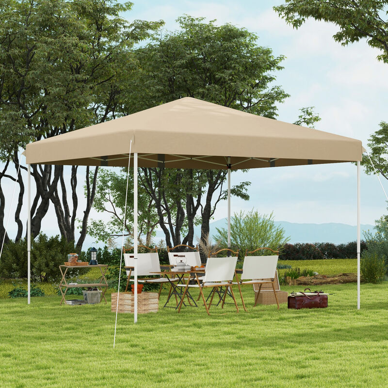 13' x 13' Pop Up Canopy Party with Adjustable Height Carry Bag for Patio, Gray