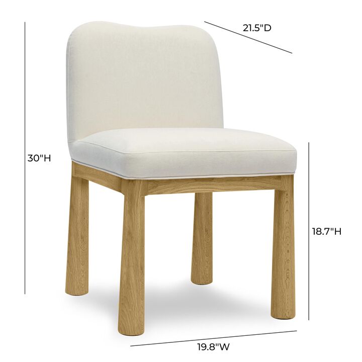 Casafoyer Tiara Cream Velvet Oak Dining Chair