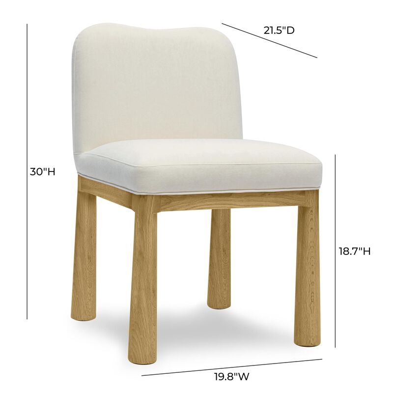 Casafoyer Tiara Cream Velvet Oak Dining Chair image number 1