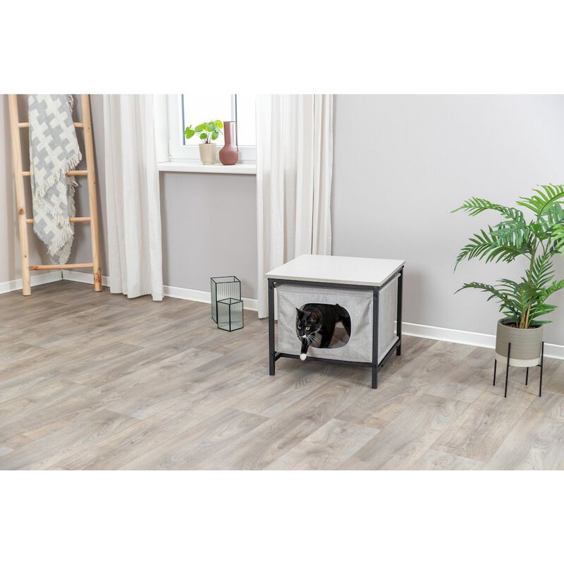 TRIXIE Emmie Indoor Cat Condo, Cat Bed Side Table, Cat Hideaway Cave with Cozy Cushion image number 2