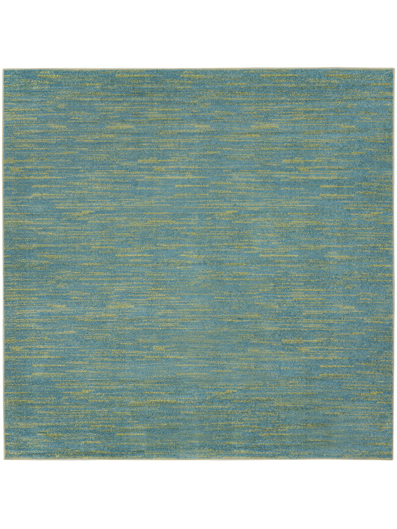 Nourison Essentials NRE01 Blue/Green 7' x Square Rug image number 0