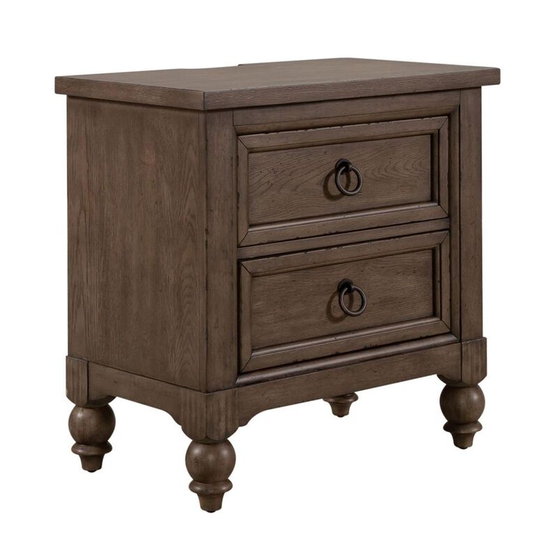 Liberty Furniture 2 Drawer Night Stand w/ Charging Station in Dusty Taupe image number 1