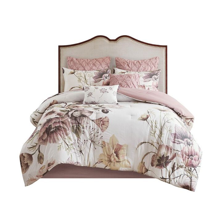 Gracie Mills Kyrie 8-Piece Cotton Printed Comforter Set