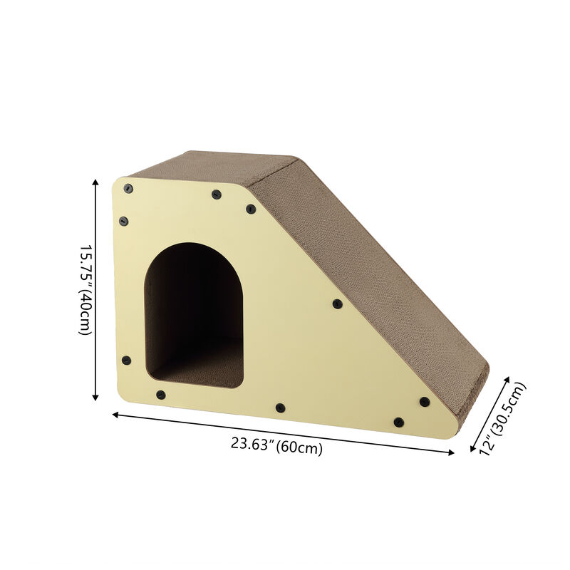 Kento Minimalist Cardboard Angled Cat Cave Scratcher with Catnip