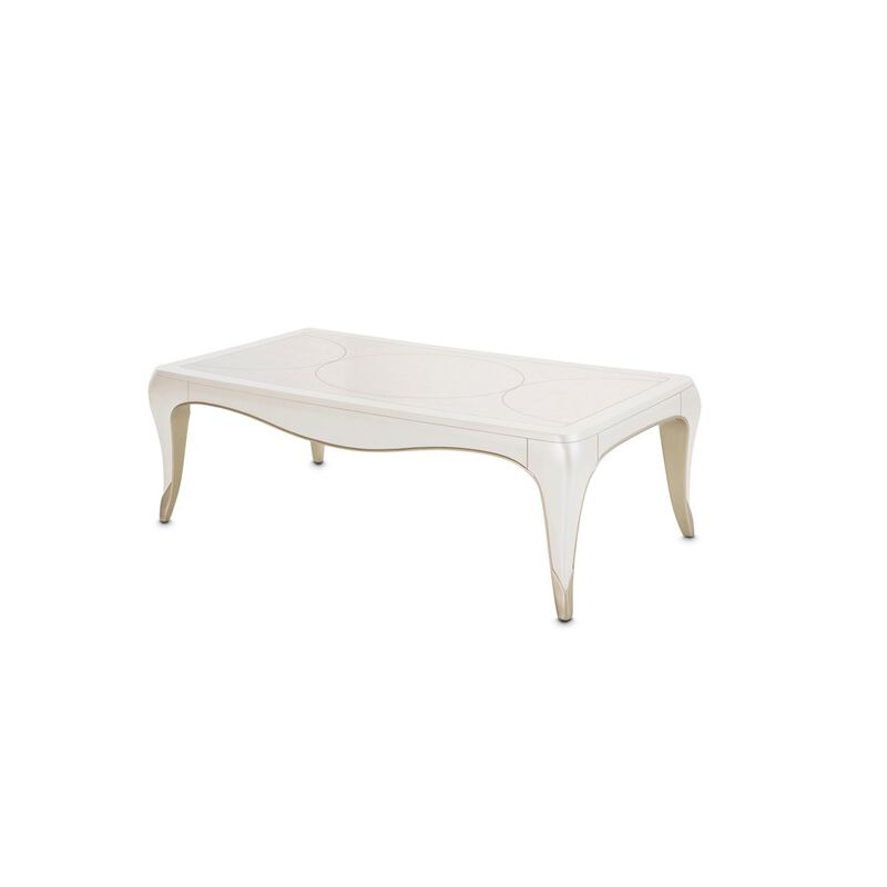 Michael Amini London Place Rectangular Cocktail Table - Creamy Pearl