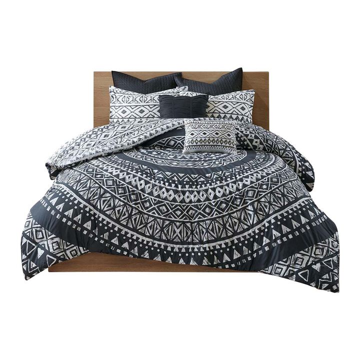 Gracie Mills Caelius 7-Piece Reversible Cotton Comforter Set