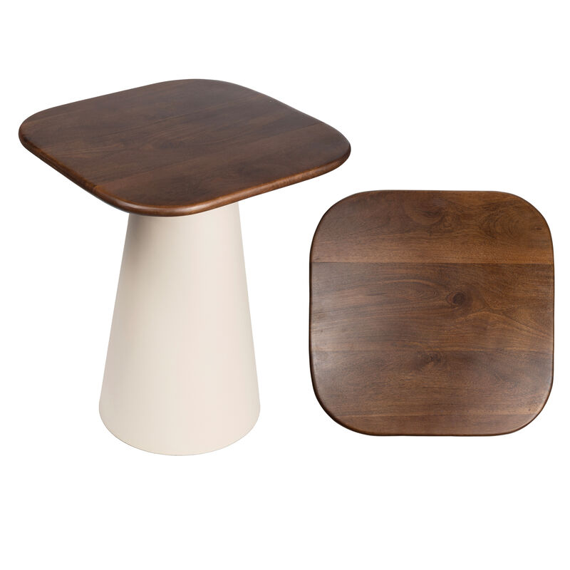 Skye 18" Modern Rustic Square Wood/Metal Accent Table