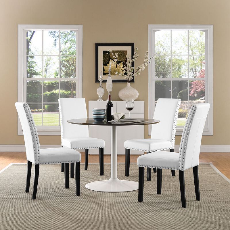 Parcel Dining Vinyl Side Chair-Benzara image number 5