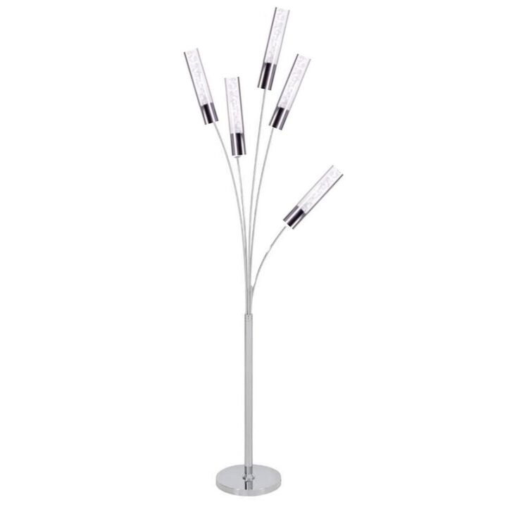 5 Cylinders Floor Lamp Chrome Metal LED Light