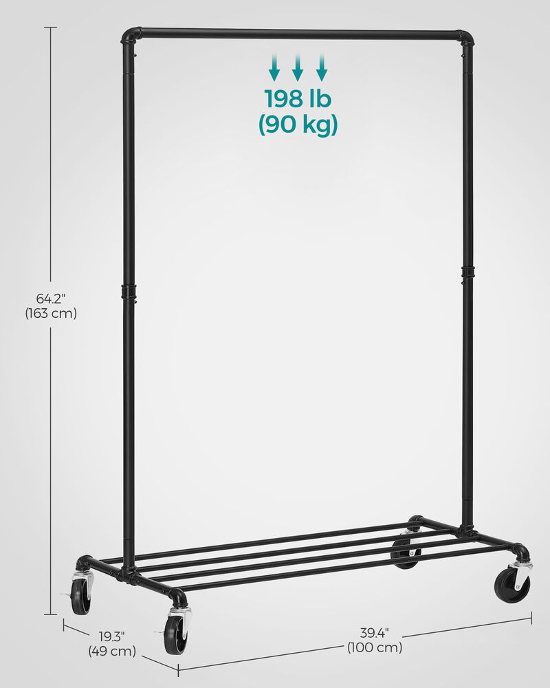 Clothing Rack on Wheels - Mobile Garment Organizer with Adjustable Height