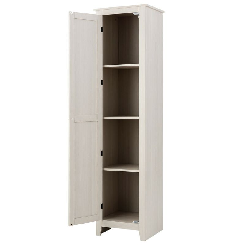 Bathroom Linen Tower with Storage Shelves, Slim Freestanding Cabinet