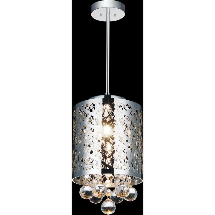 Eternity 1 Light Drum Shade Mini Pendant With Chrome Finish