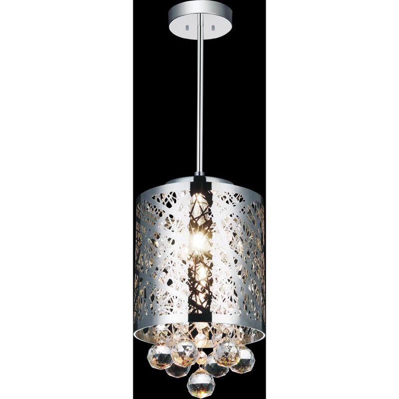 Eternity 1 Light Drum Shade Mini Pendant With Chrome Finish