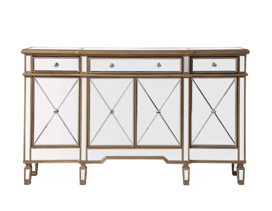 60 inch Benton collection Andrea Mirrored Console