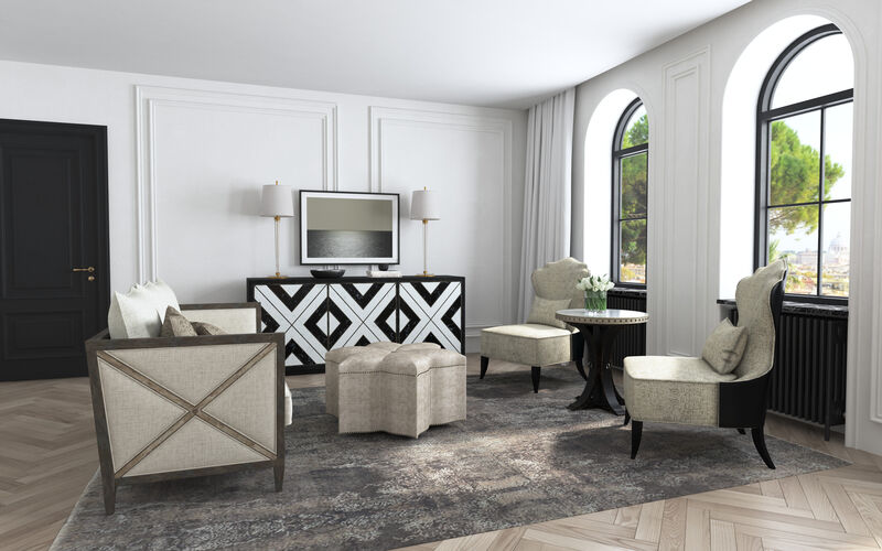 Sanctuary Noir Et Blanc Entertainment Console