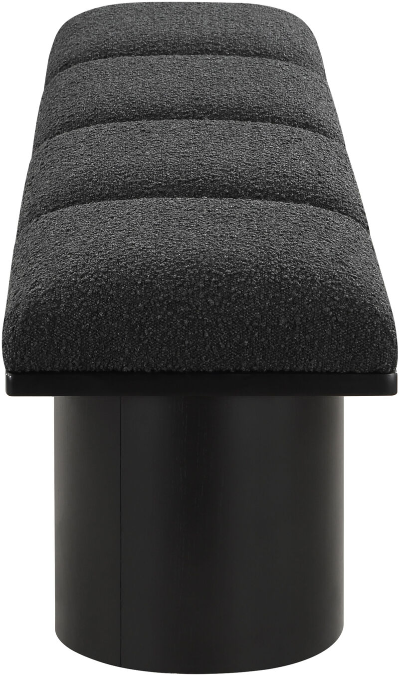 Meridian Furniture Pavilion Black Boucle Fabric Bench