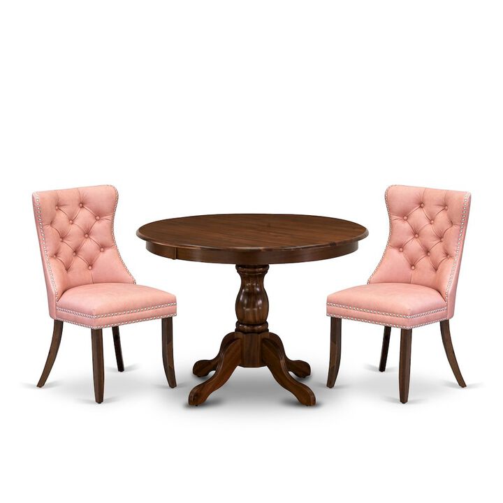 3 Piece Kitchen Table Set Contains a Round Dining Table