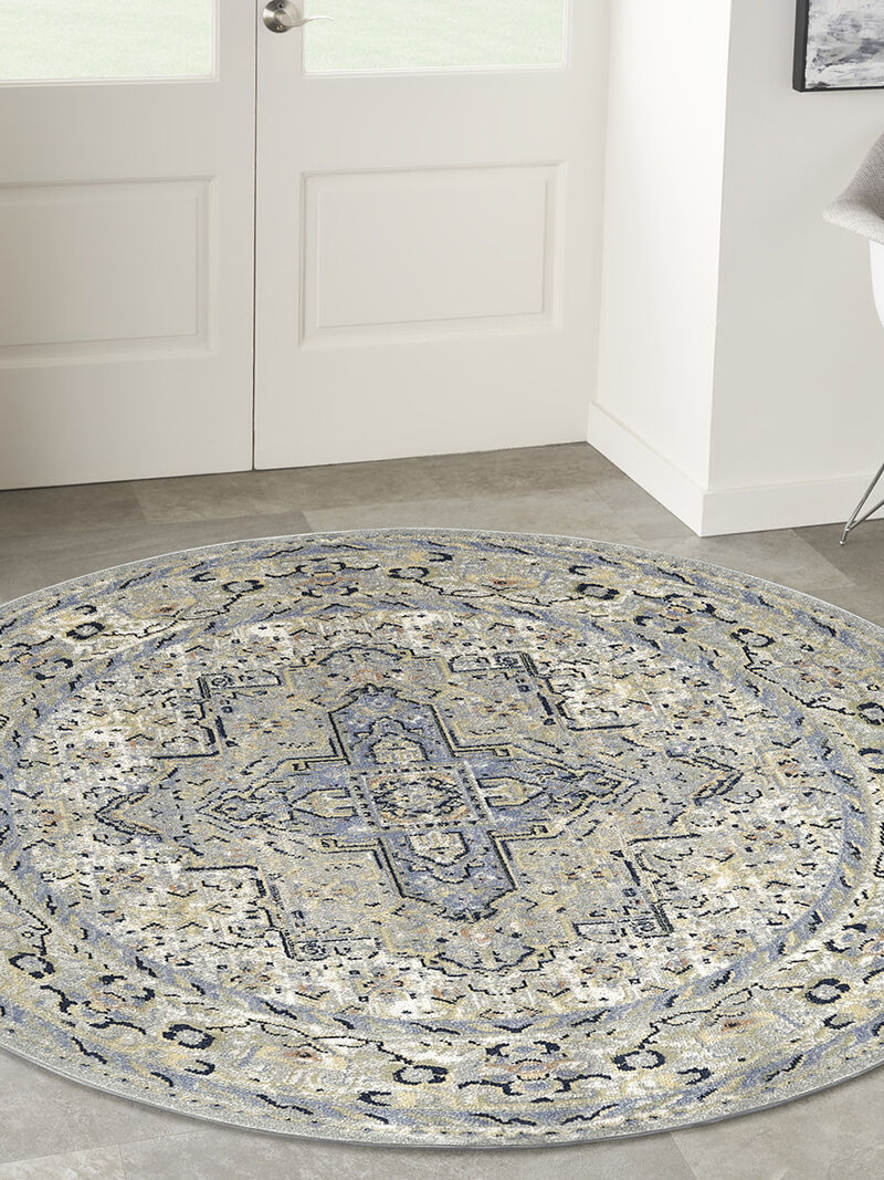 Nourison Essentials Persian NRE07 Blue 6' x Round Rug