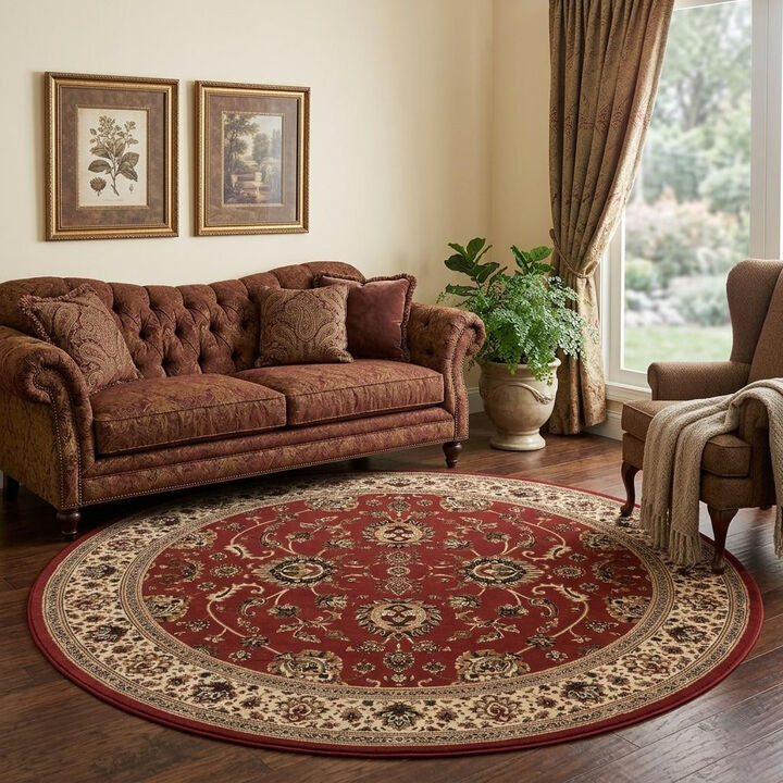 HomeRoots Oriental Round Rug