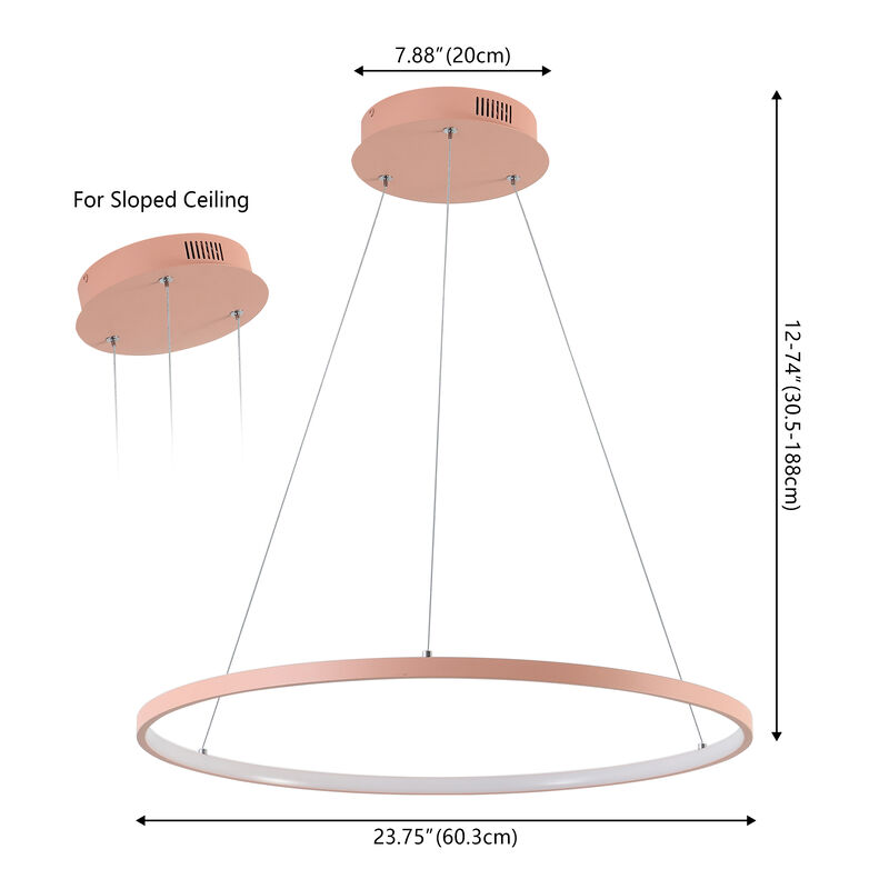 Brice Modern Contemporary Metal Round Dimmable Integrated LED Pendant