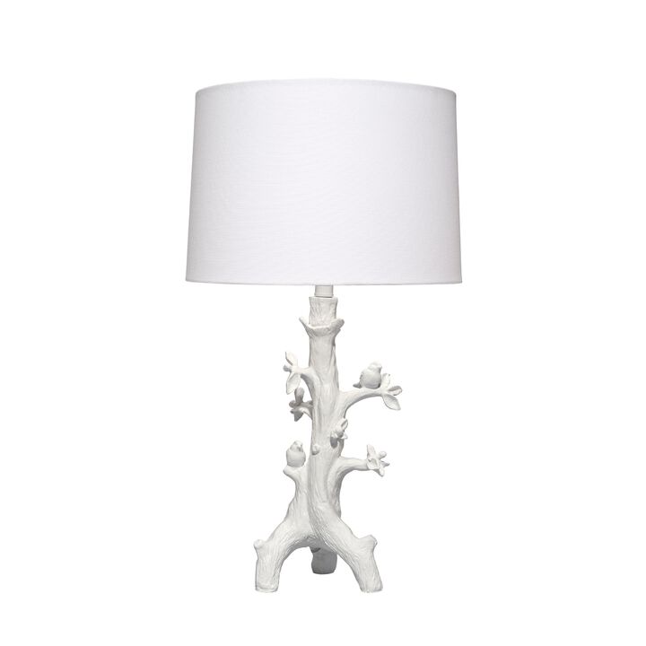 Sils Accent Table Lamp, Linen Shade, White Trunk Resin Base 28 Inch
