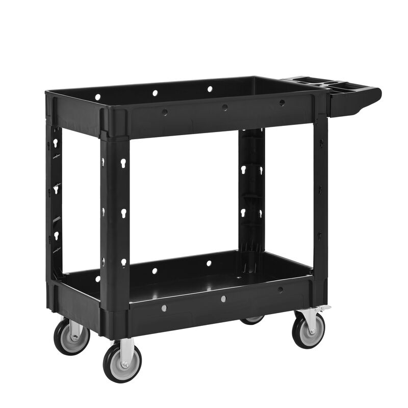 ELEMENT ACE Heavy Duty Two-Shelf Rolling Utility Cart with Locking Wheels, 600 lbs Capacity Service Cart for Garage, Warehouse, Workshop, Indoor and Outdoor Use image number 7