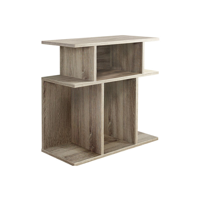 Wood Accent Table with 6 Open Storage Slots &ndash; Ideal for Books, Decor & More