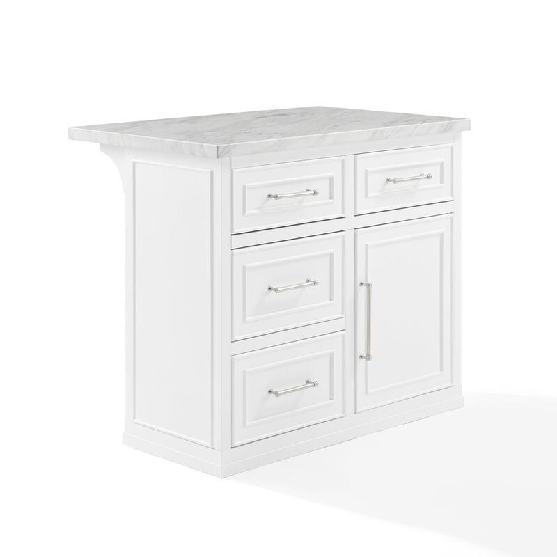 Cutler Faux Marble Top Kitchen Island