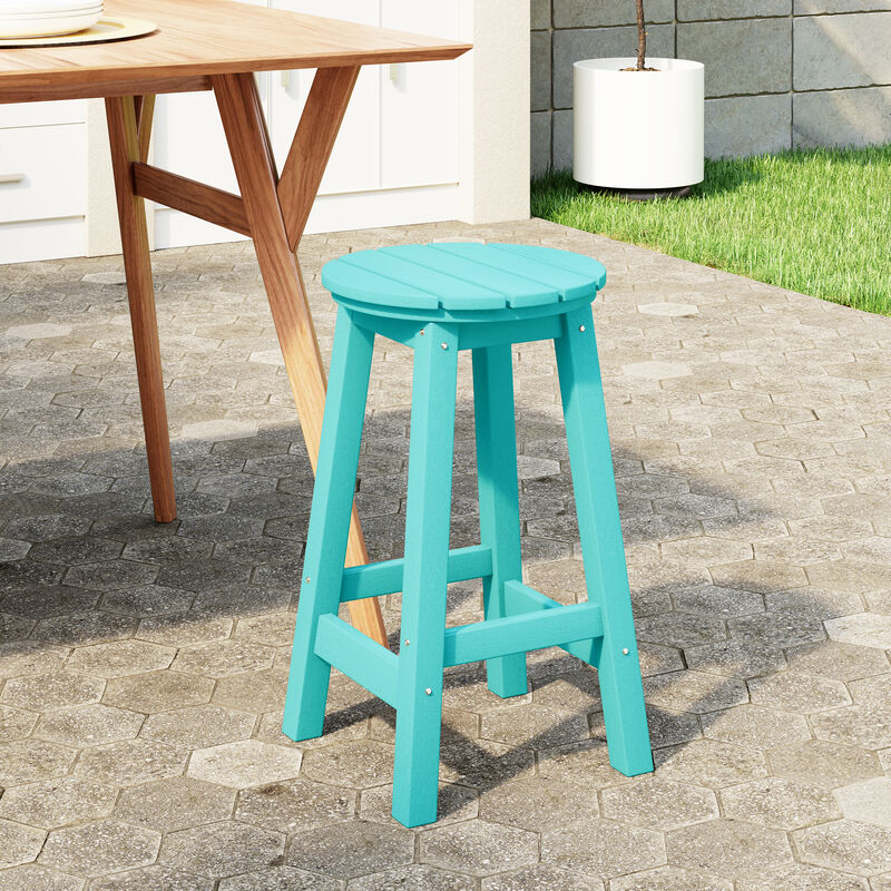 WestinTrends 24" HDPE Outdoor Patio Round Counter Height Bar Stool