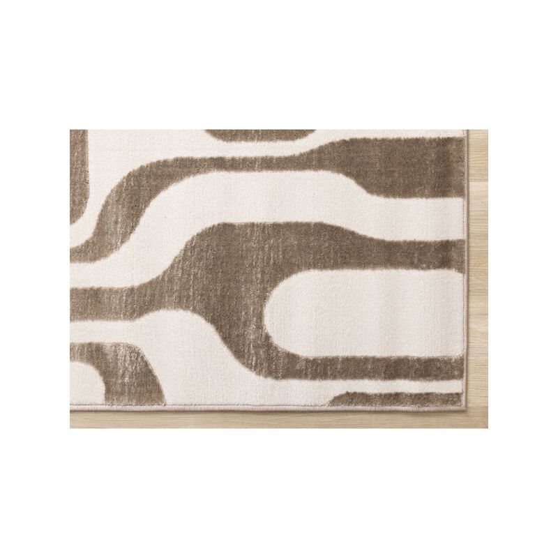 Novelle Home Logan Brown Cream Soft Abstract Modern Area Rug, 5'3 X 7'7 image number 5