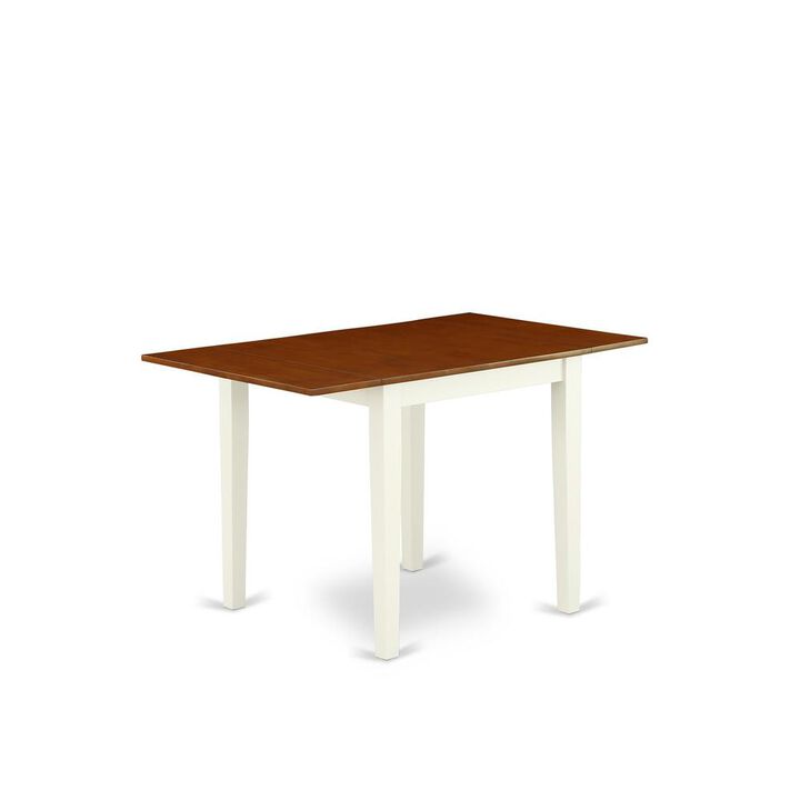 East West Furniture Dining Table Buttermilk & Cherry, NDT-WHI-T