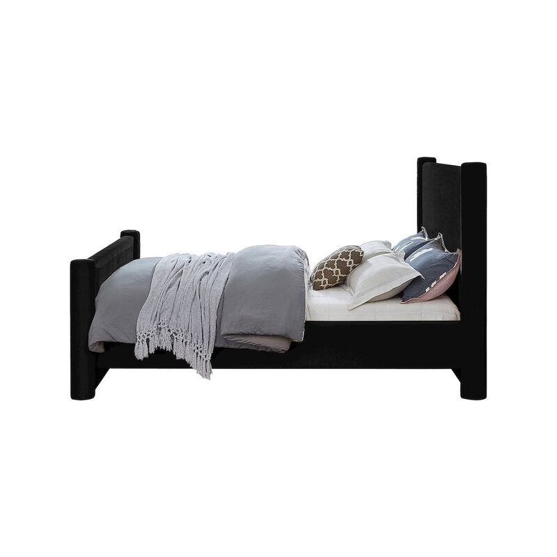 Meridian Furniture Elias Black Velvet King Bed