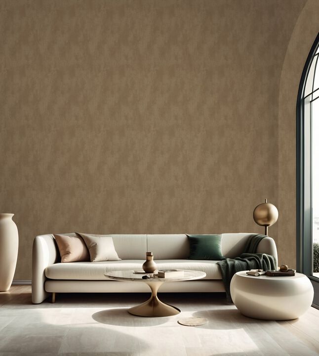 Terra Plaster Effect Bronze Brown Wallpaper 34622