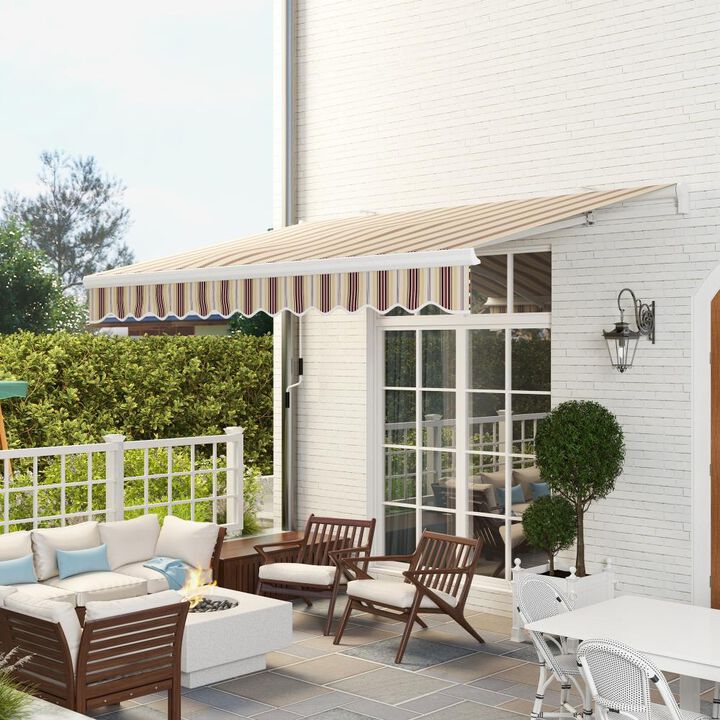 Hivvago 13' x 8' Manual Retractable Sunshade for Deck or Balcony